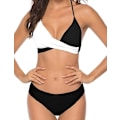 Miniatyrbild 5 av 5: Kvinnors tvådelad baddräkt push-up bantning triangel baddräkt klassisk blommig bikini set chic