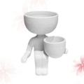 Miniatyrbild 4 av 4: Humanoid Keramisk Blomkruka Växt Suckulenta Blomkrukor Kreativ Blomkruka white side