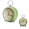 Tyst sängklocka batteridriven icke tickande skrivbordsklocka analog väckarklocka sovrum retro väckarklocka enkel Green