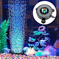 Miniatyrbillede 3 af 5: LED Akvarium Fisketank Luftsten Lys, Flerfarvet Luftboble Sten Disk til Fisk