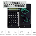 Miniatyrbillede 3 af 5: Lille lommeregner med skrivetavle og sletbar LCD pen 6\", mini bærbar lommeregner 10 cifre, solcelle og dobbelt strømbatteri, sammenklappelig lommeregner til