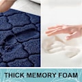 Miniatyrbilde 3 av 5: Sklisikker Baderomsmatte, Baderomsmatte med Memory Foam, Absorberende Baderomsmatte, Maskinvaskbar - 50x80cm, Marineblå
