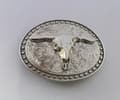 Silver Longhorn Texas Bull Bälte Spänne Cowboy Western Spännen