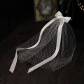 Miniatyrbillede 3 af 5: Brudeslør til kvinder, kort tyl blonde sløjfe bryllup brudeslør hovedbeklædning gotisk Halloween Coplay party slør