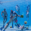 Miniatyrbillede 3 af 5: Strandbolde Regnbue Oppusteligt Legetøj Farverigt Til Poolparty Strandlegetøj Light Blue Football