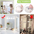 Miniatyrbillede 5 af 5: 2 STK LED Makeup Lys, Hollywood Trådløs Bærbar Genopladelig Spejl Kosmetisk Lampe Kit, 4 Pærer Vanity Lysstyrke Justerbar Farvetemperatur (Ingen M