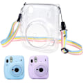 Miniatyrbilde 1 av 5: Mini 11 PVC Hard Case Cover for instax mini11 Kamera Reiseveske Cover med Avtakbar Stropp | Transparent Skimmer