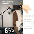 Miniatyrbild 3 av 5: Digital väckarklocka, 6,7 tum digital klocka sänggavel väckarklocka LED tidig väckning, röststyrning/icke tickande/tickande/temperatur/datum tid justerbar