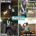 Miniatyrbild 4 av 5: 2-pack Högvisande Reflexväst | Lättviktig, Justerbar & Elastisk | Hi Vis Löparutrustning för Jogging, Promenader, Cykling, Byggnadsarbetare