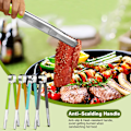 Miniatyrbild 5 av 5: 4 st Köksänger av rostfritt stål, Serveringstänger för matlagning, 10\" Metallmattänger med halkfritt komfortgrepp, Non-stick mattänger hög värmebeständighet