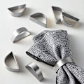 Miniatyrbillede 2 af 5: (Sølv) Cuff Børstet Guld Servietringe Sæt med 6, Modernistisk Servietholder til Bryllup, Banket, Metallisk Pynt til Borddækning, Blank Serv