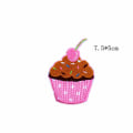 Pikkukuva 2 / 5: 7 kappaletta cupcake-kirjontamerkkejä, lasten vaatteiden takkilaukku värikkäillä silitysmerkeillä, DIY makeat kirjontamerkit, söpö ompeluprosessi d