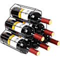 Miniatyrbillede 1 af 5: Vinstativ fritstående vinholder, eksklusive vin, 6 flasker bordplade fritstående vinopbevaringsbeskytter, sort