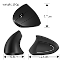 Miniatyrbillede 2 af 5: Trådløs mus, Ergonomisk vertikal mus, 6 knapper, LED, Forebyggelse af musesyndrom og epikondylitis, til højrehåndede, PC, Computer, Laptop, Mac, Batteri