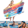 Miniatyrbild 1 av 5: En bit (STJ-6, ca 80*160cm) Dubbelsidig fleecehandduk Snabbtorkande, Extra Stor 80*160cm Sandfri Strandhandduk Superlätta Resehanddukar