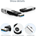 Miniatyrbillede 4 af 5: 32GB USB 3.0 Flash Drive 5 Pakke, USB 3.0 Memory Stick med LED-indikator Drejelige Thumb Drives Bulk U Disk 32GB Pendrive Jump Drive Zip Drive til Data S