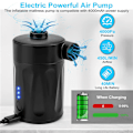 Miniatyrbilde 4 av 5: Hvit Elektrisk Pumpe Inflatorer, Luftpumpe Batteri Ballongpumpe Oppladbar Oppblåsbar Madrass, Bærbare Pongmps med 4 Luftdyser, Rask Inflator for Mattr