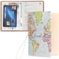 Miniatyrbilde 5 av 5: Passholder Etui (Kartmønster, 14*10cm) - PVC og Plast Passholder med 3D-trykk for Menn og Kvinner - Viktig Reisetilbehør - Trav