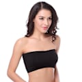 Miniatyrbillede 1 af 3: Tube Top til Kvinder Dobbelt Lag Base Uden Stålring Indpakket Brystpude Push Up BH Black