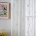 Miniatyrbillede 4 af 5: Hvid 132*114 Dørgardin i Voile - Ekstra Langt Voilegardin med Øjer, Top Skydedørspartition, Tykke Gardiner, Beskyttet Privatliv, Netgardin