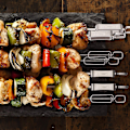 Miniatyrbillede 4 af 5: Sæt med 10 Grillspyd i Rustfrit Stål Lange Spyd Kebabspyd Kødspyd til Bål eller Grillskål