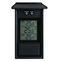 Miniatyrbild 1 av 5: Svart trädgårdstermometer inomhus- och utomhustermometer kylskåpstermometer, digital termometer för växthus, digital termometer med min-max
