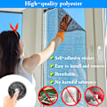 Miniatyrbillede 3 af 5: 6 Stykker (150x130cm) Fluenets til Vindue, Sort Myggenet Vindue Fluenet med 6 Ruller Krog Klæbebånd Vaskbart Vindue Fluenet Mesh Mo