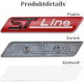 Pikkukuva 2 / 4: 2 kpl Metallinen ST Line -tarra Auton etumerkki Kromi-tarra useimpiin malleihin Punainen