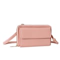 Miniatyrbild 2 av 5: Mobilväska läder korthållare dam plånbok RFID-blockering pekskärm telefonväska axelväska crossbody väska för resor shopping