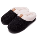 Miniatyrbilde 1 av 5: Tøfler med Memory Foam for Kvinner Komfortable Varme Koselige Sklisikre Black point 40 41