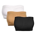 Miniatyrbillede 3 af 3: Tube Top til Kvinder Dobbelt Lag Base Uden Stålring Indpakket Brystpude Push Up BH white