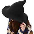 Miniatyrbild 4 av 5: Häxhatt för damer, trollkarl (Svart 56-58cm), Ullhatt Vuxen Kläder Festtillbehör Halloween Kamouflage Rollspels Hatt