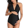 Miniatyrbild 1 av 5: 1 st Maternity Badkläder One Piece V-hals Graviditetsbaddräkt Halterneck Maternity Bikini