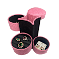 Miniatyrbillede 1 af 5: Pink 3-lags Smykkeskrin i Velour