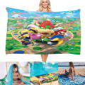 Pikkukuva 1 / 5: Yksi kappale (4,75*150cm) rantapyyhe Super Mario Bros 3D-printti lapsille, uima-allapyyhe, lasten kylpypyyhe, erittäin pehmeä, erittäin imukykyinen, kestävä rantasauna