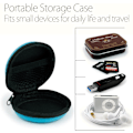 Miniatyrbild 5 av 5: Universalfodral för hörlurar i örat - Hårt skyddande fodral Öronproppar, iPod Shuffle, USB-minne, Kabel - Multifunktionsfodral Blå