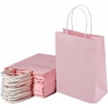 Miniatyrbilde 1 av 5: Papir Gaveposer med Håndtak Medium Bulk Kraft Papirposer for Frakt av Takeaway og Bryllupsartikler, Rosa-10 stk Bursdag, Festutstyr og Gaver