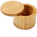 Pikkukuva 1 / 5: Pyöreä bambusuola-astia, pyöreä maustepurkki, pyöreä mausteastia, maustepurkki, luonnollinen mauste bambu säilytyslaatikko magneettisella kääntyvällä kannella mausteiden säilytykseen