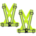 Miniatyrbild 1 av 5: 2-pack Högvisande Reflexväst | Lättviktig, Justerbar & Elastisk | Hi Vis Löparutrustning för Jogging, Promenader, Cykling, Byggnadsarbetare