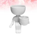 Miniatyrbild 3 av 4: Humanoid Keramisk Blomkruka Växt Suckulenta Blomkrukor Kreativ Blomkruka white side