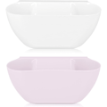 Miniatyrbilde 2 av 5: 2 Rosa + hvite kjøkkenavfallskopper - bordavfallsbrett 3,8l - hengende beholder 28 x 13,5 x 11 cm