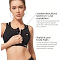 Miniatyrbild 3 av 4: Sport-bh för kvinnor med dubbla remmar, mesh, XL, dragkedja, plus size-stöd, jogging, fitness