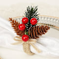 Miniatyrbillede 1 af 3: Jule Servietring med Fyrrenåle til Julefrokoster og Festartikler pine needles