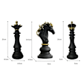 Miniatyrbilde 3 av 3: Sjakk Konge Dronning Springer Resin Håndverk Internasjonal Sjakk Statue Skulptur Black Knight
