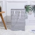 Miniatyrbillede 4 af 5: 72L Grå Stribet Vasketøjskurv, Foldbart Vandtæt Stof, Stor Kapacitet