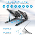 Miniatyrbillede 3 af 5: Sort Laptop Stand, Laptop Stand med 8 Justerbare Niveauer, Plastik Laptop Stand & Laptop Stand, Laptop Stand med 8 Justerbare Niveauer, Laptop Stand i Pl