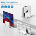Miniatyrbillede 2 af 5: Justerbart Lodret Laptopstativ til Skrivebord, Notebook Holder med Telefonholder, Desktop Dock 3 i 1 Pladsbesparende White