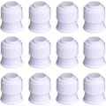 Miniatyrbillede 1 af 5: Plastik Standard Koblinger Kage Dekoration Kobling Rør Tip Kobling til Glasur Dyser, Hvid (12 Stykker, 3 x 2,5 cm)