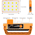 Miniatyrbillede 4 af 5: 60W Genopladelig LED Projektør 120 COB 4 Tilstande Solar Genopladelig Lampe LED Projektør Byggeplads Vandtæt Arbejdslampe Genopladelig LED Spot,E