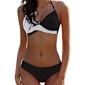 Miniatyrbilde 1 av 5: To-delt badedrakt for kvinner, push-up, slankende trekantbadedrakt, klassisk blomstrete bikini sett, chic